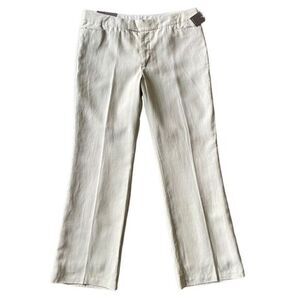 Merona Lined Linen Tan Straight Leg Trouser Pants NWT Women’s Size 12